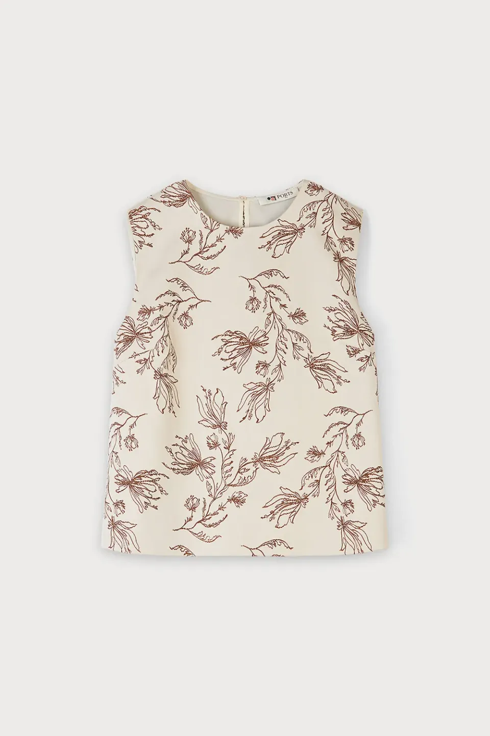 Ports 1961 Floral Embroidered top floreale smanicato