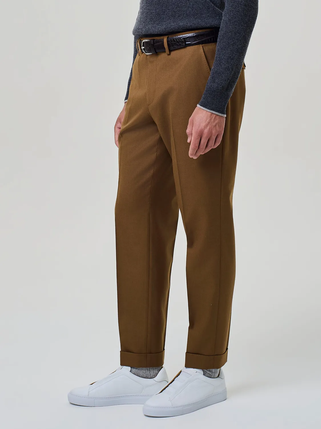 Paul Taylor Pantalone Sartoriale Flanella Rust Misto Lana