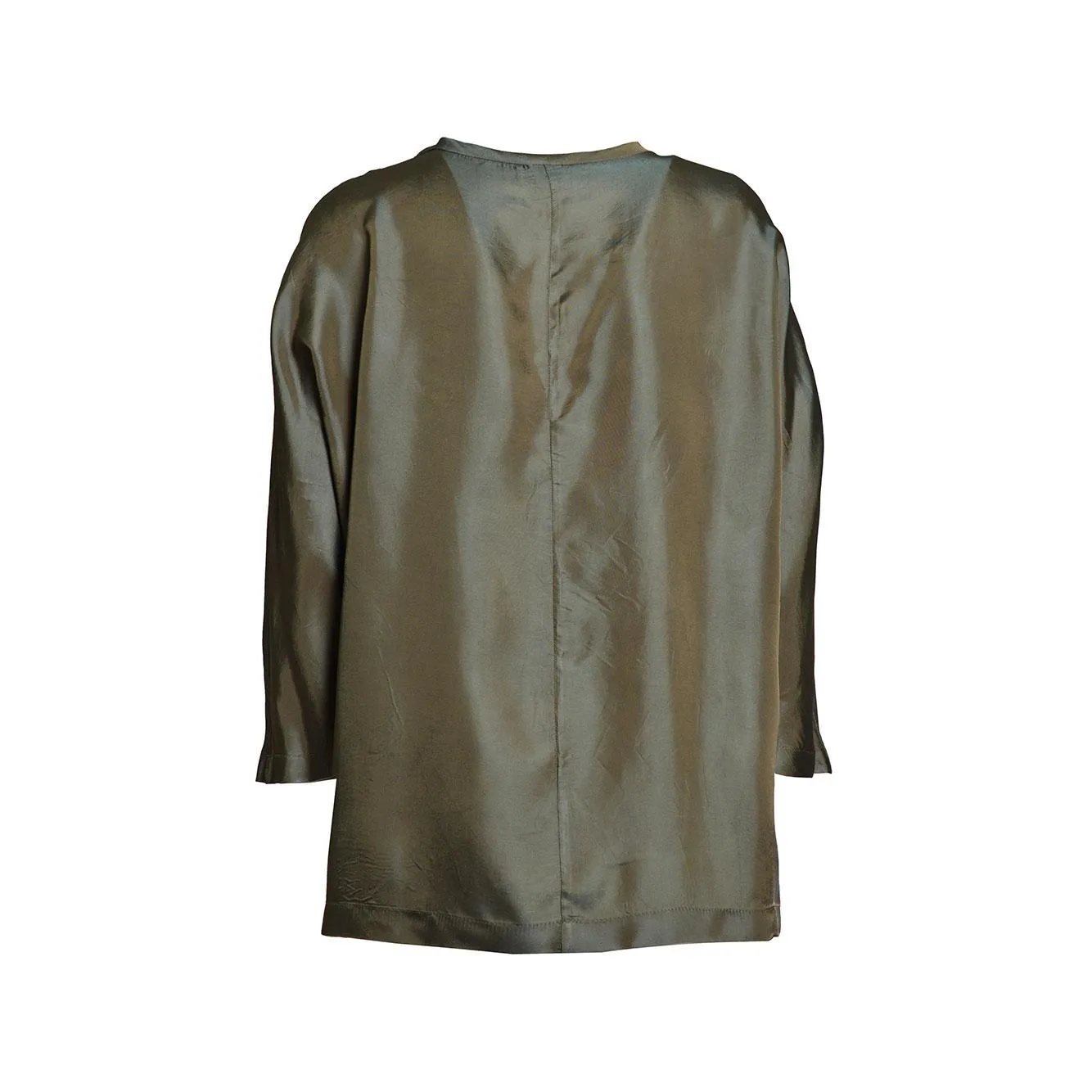 Aspesi 5638P101 blusa verde militare viscosa canotta taglia 40