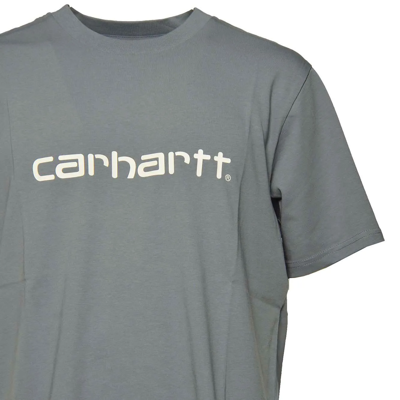 Carhartt Wip Script I031047 t-shirt grigio pietra cotone