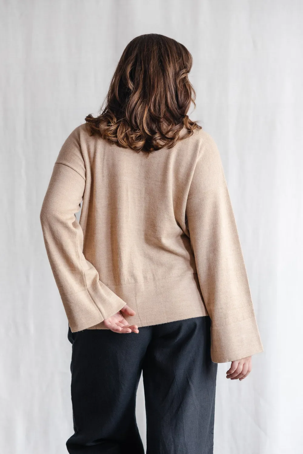 Jyoti Atico Beige maglione dolcevita baby alpaca