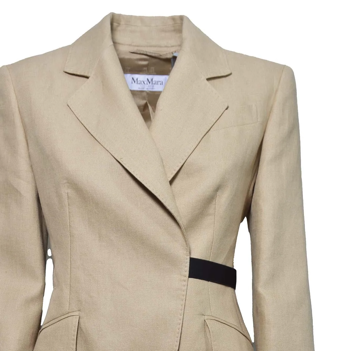 Max Mara 2611041533600 giacca beige 100% lino
