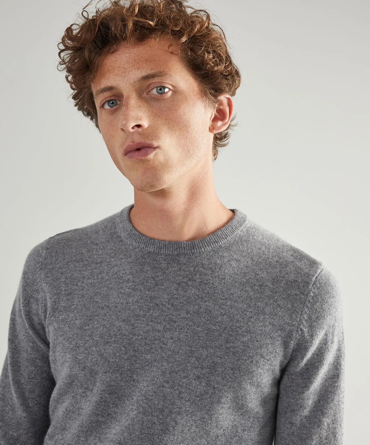 Rodier maglione girocollo cashmere uomo grigio medio 100%