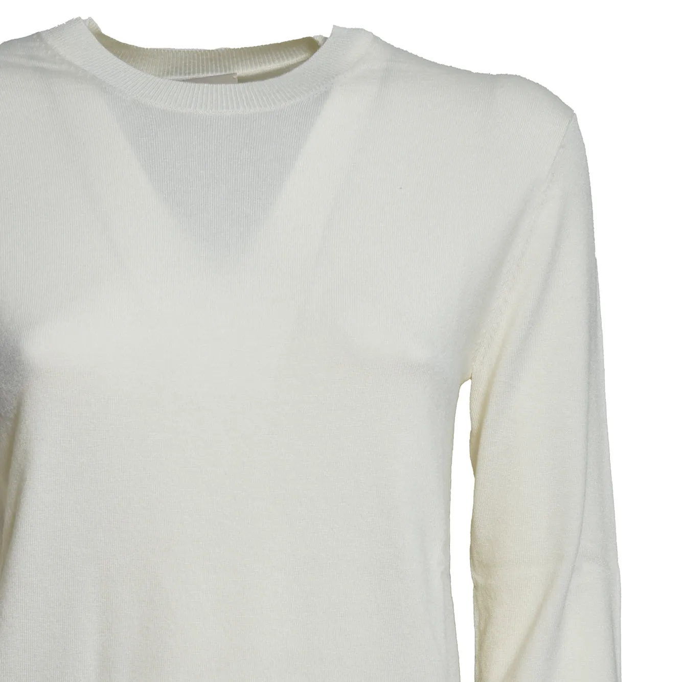 Max Mara Weekend Sicilia maglia girocollo panna in seta