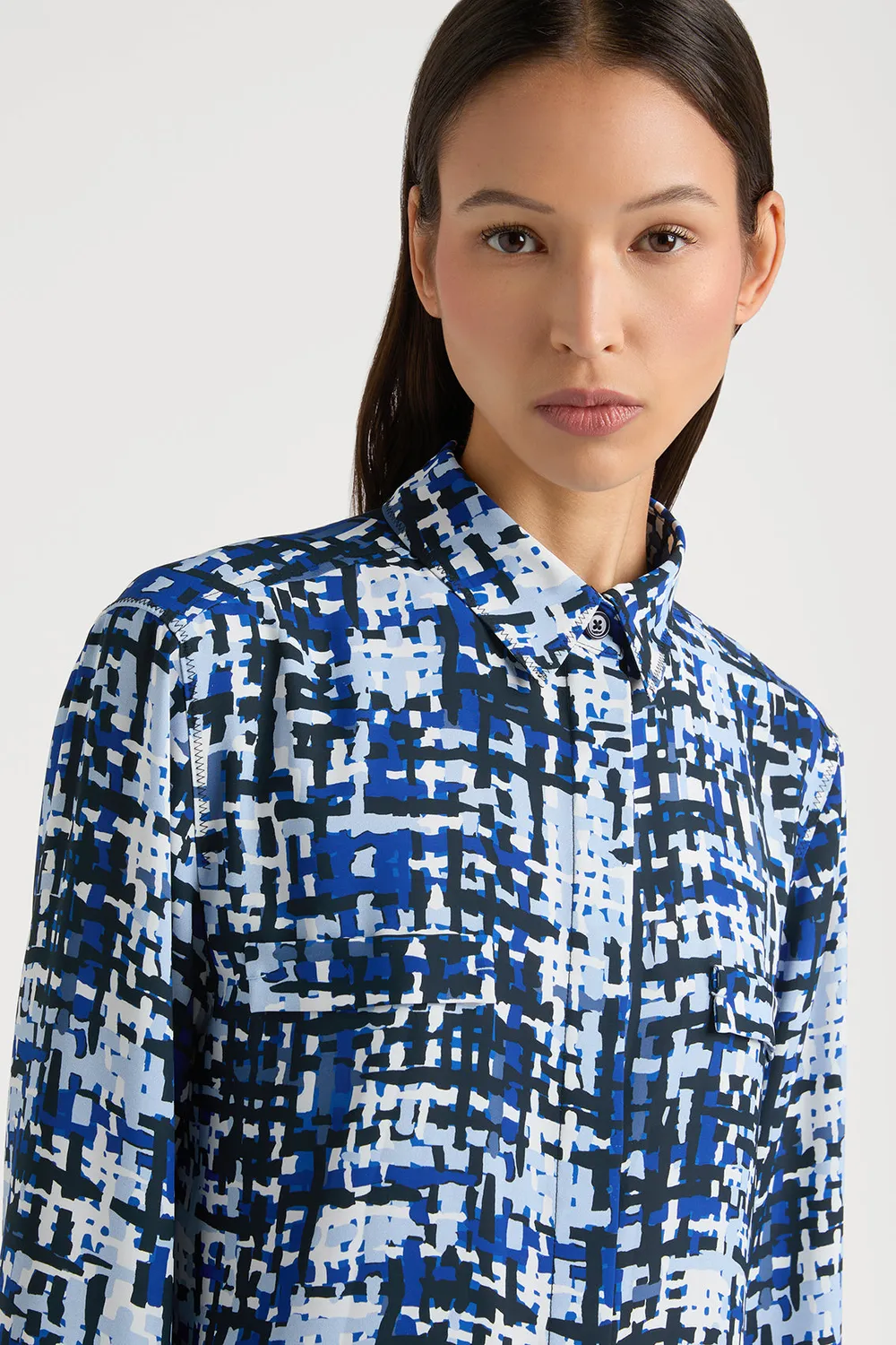 Ports 1961 PW125HLS01 camicia tweed blu