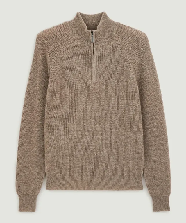 Rodier Maglione Trucker Cashmere 4 Fili Taupe