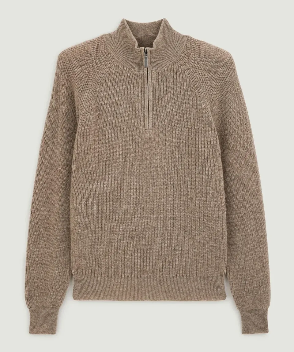 Rodier Maglione Trucker Cashmere 4 Fili Taupe
