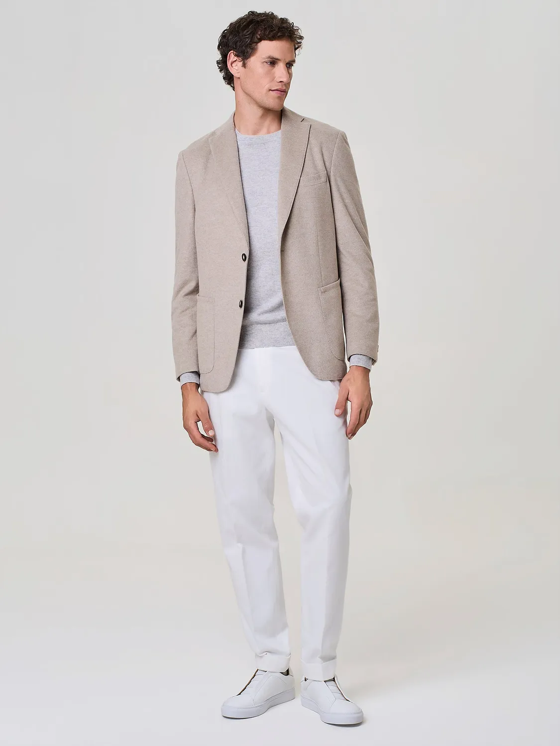 Paul Taylor Giacca Velour Cashmere Beige Monopetto