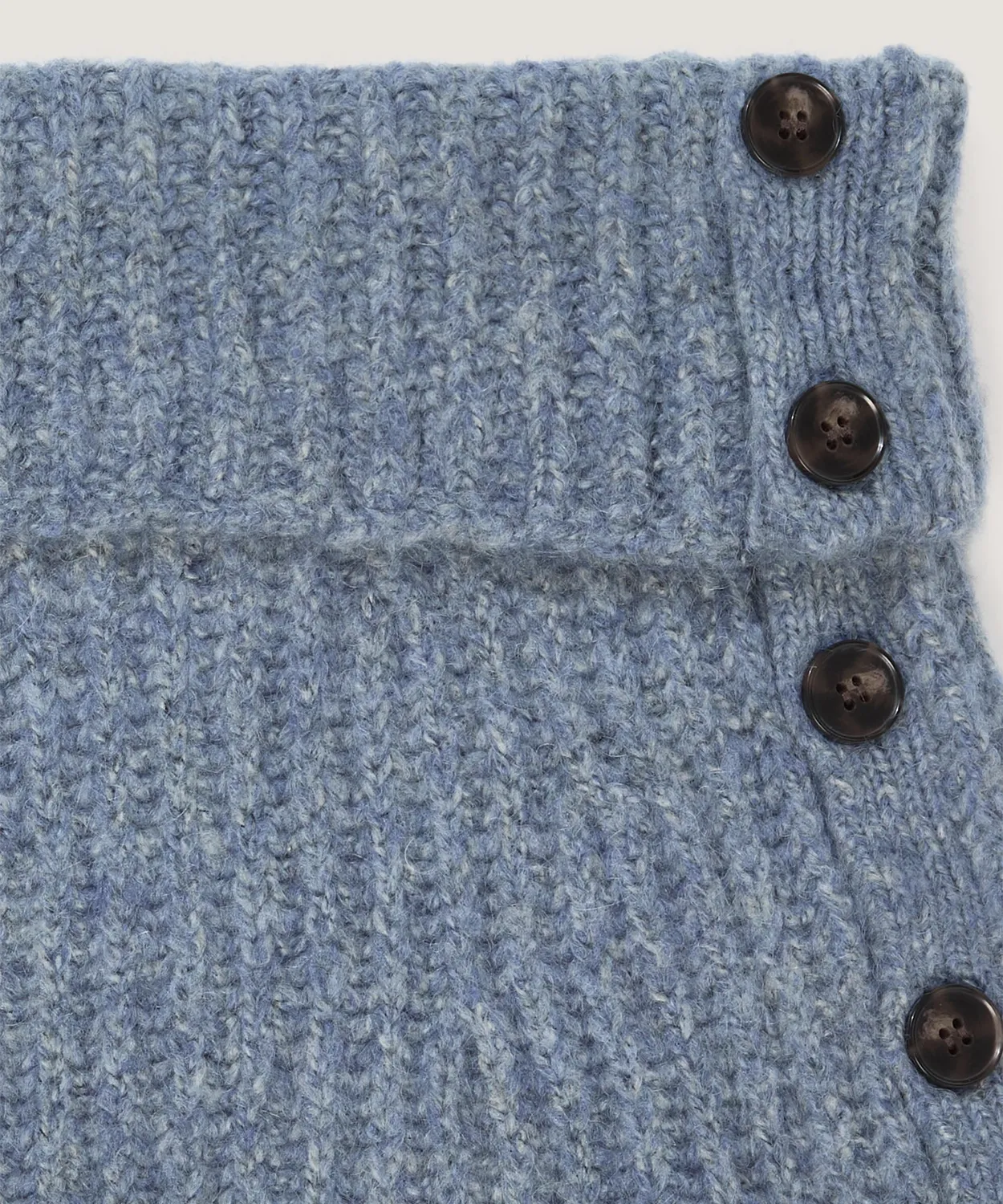 Rodier Scaldacollo Maglia Grossa Donna Blu con Bottoni