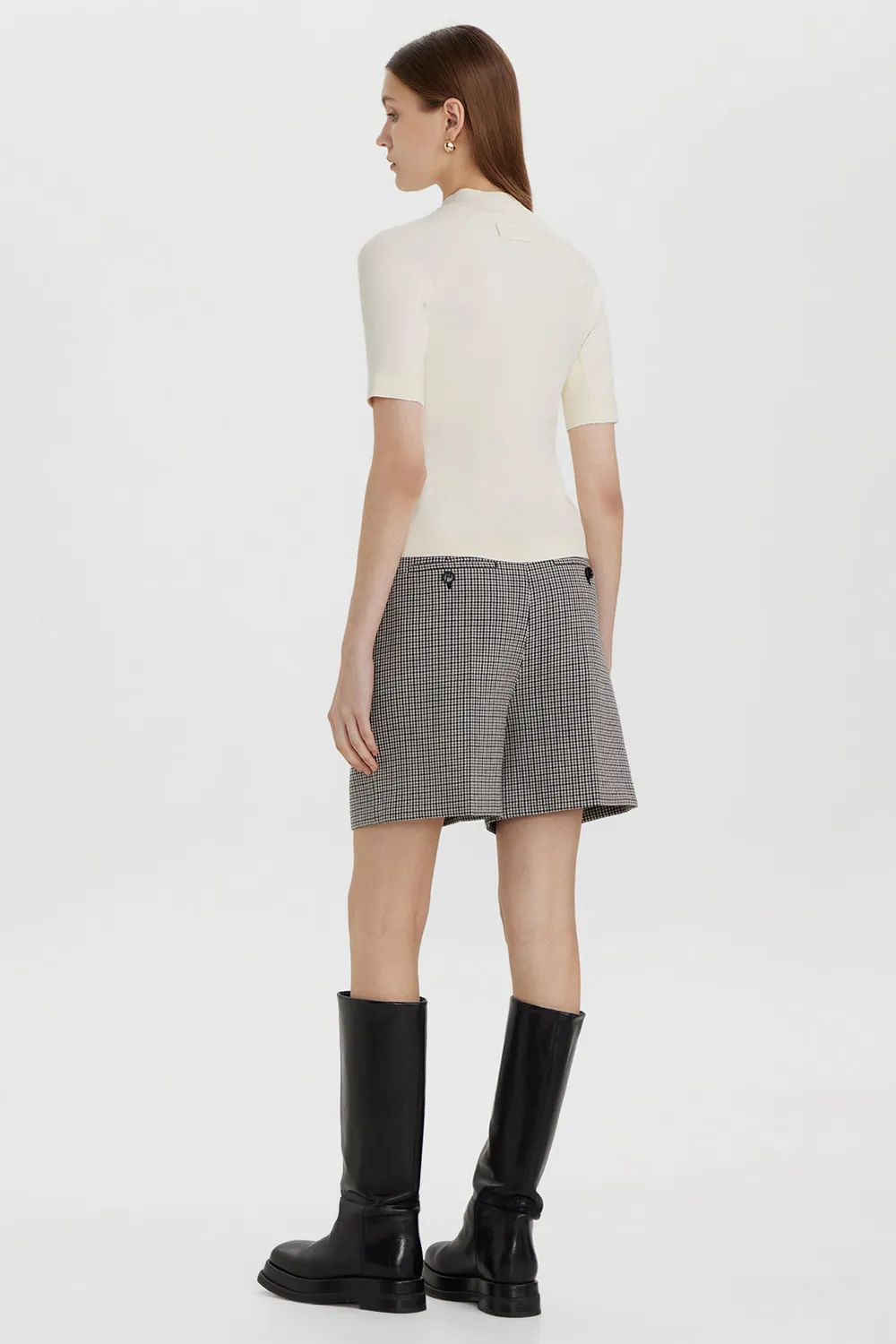 PORTS 1961 jumper viscosa mezza zip avorio