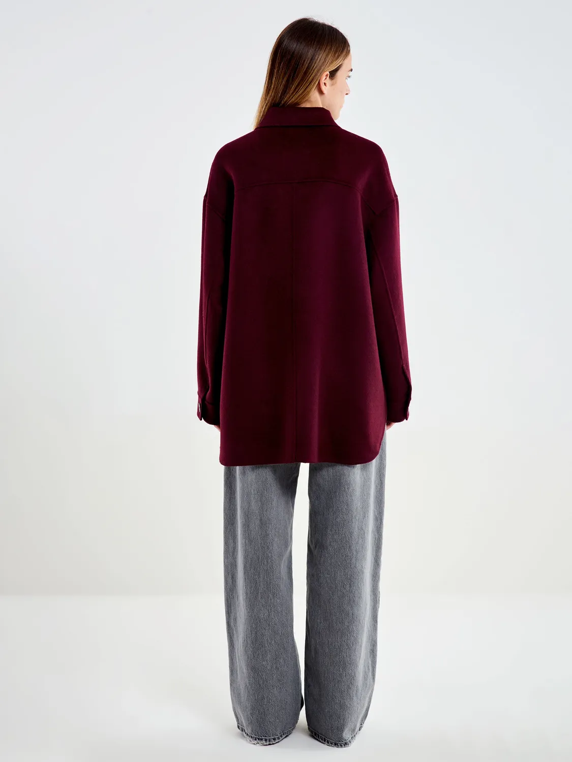 Vicolo Over Shirt giacca lana borgogna