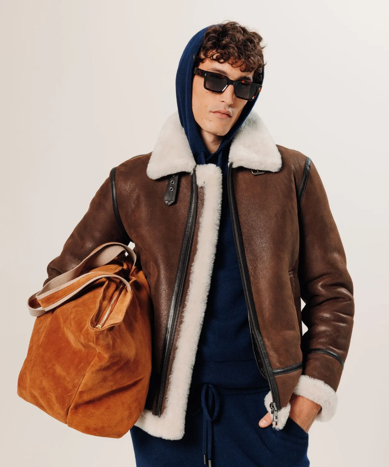 Rodier borsa tote grande Lou camoscio camel