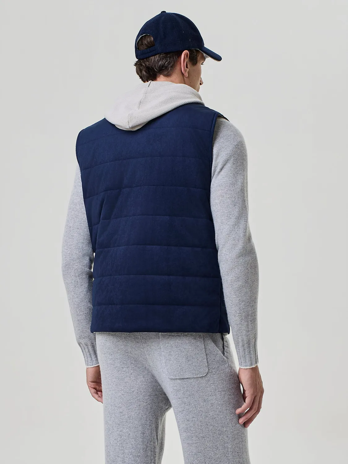 Paul Taylor Smanicato Eco Suede Blu Pettorina Maglia