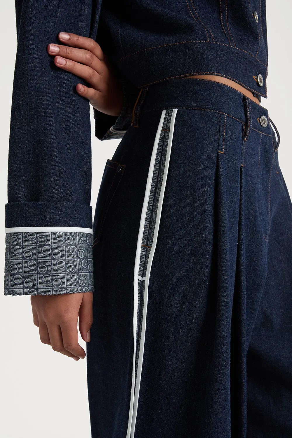 PORTS 1961 Blue Horizon Wide-Leg Denim jeans blu