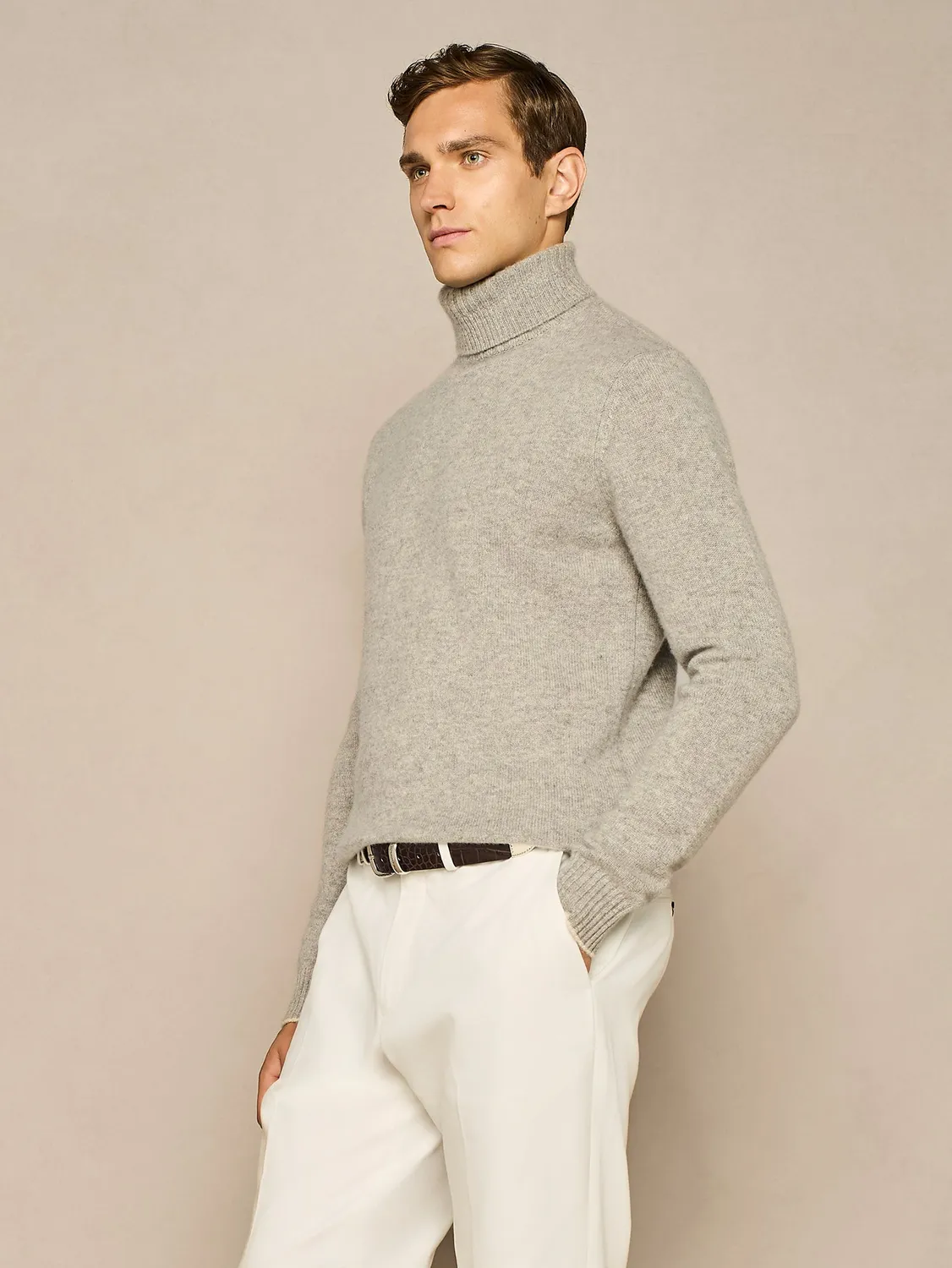 Paul Taylor Dolcevita Puro Cashmere Grigio Chiaro Melange
