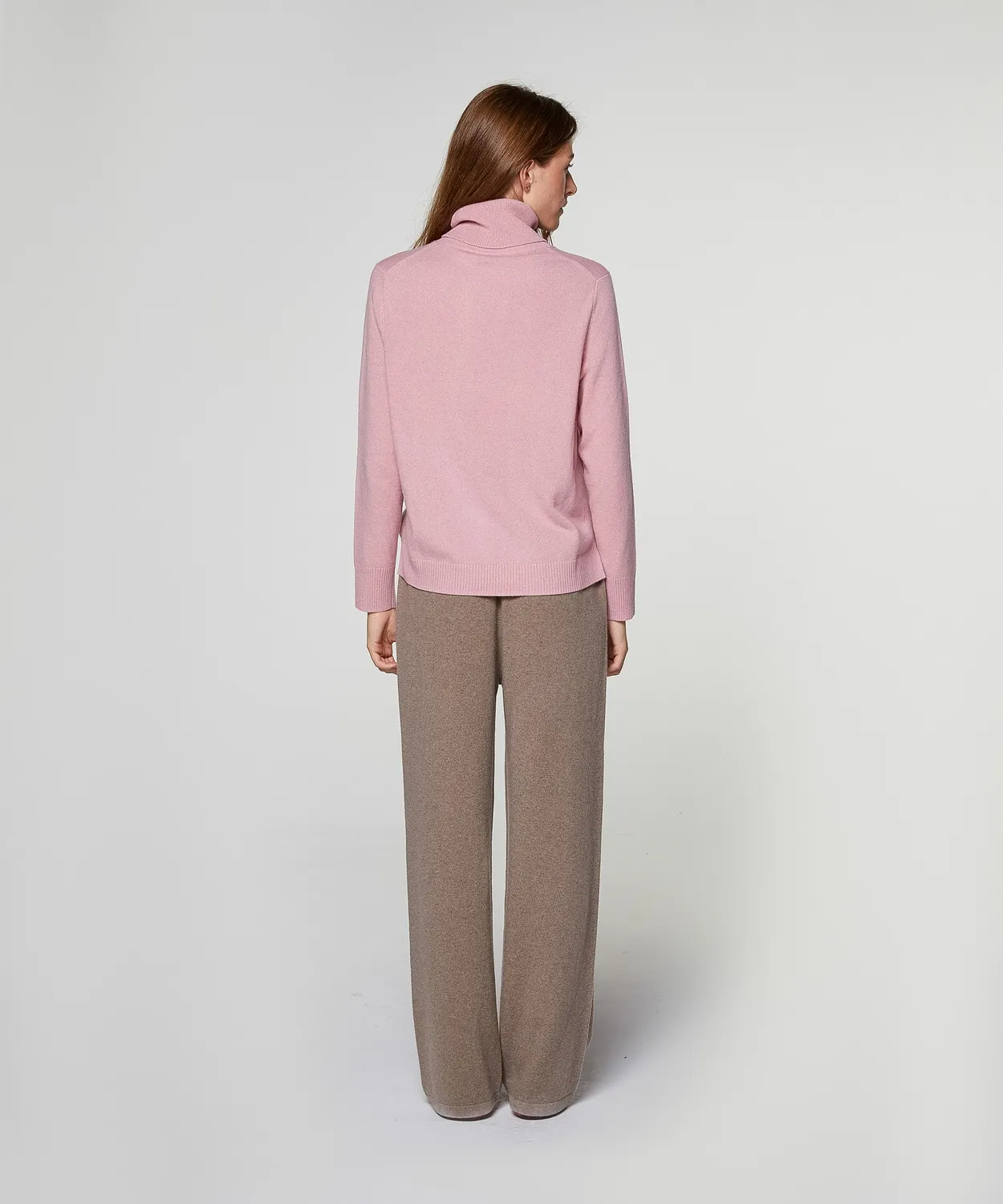 Rodier Maglione Dolcevita Cashmere Rosa 100% Cashmere