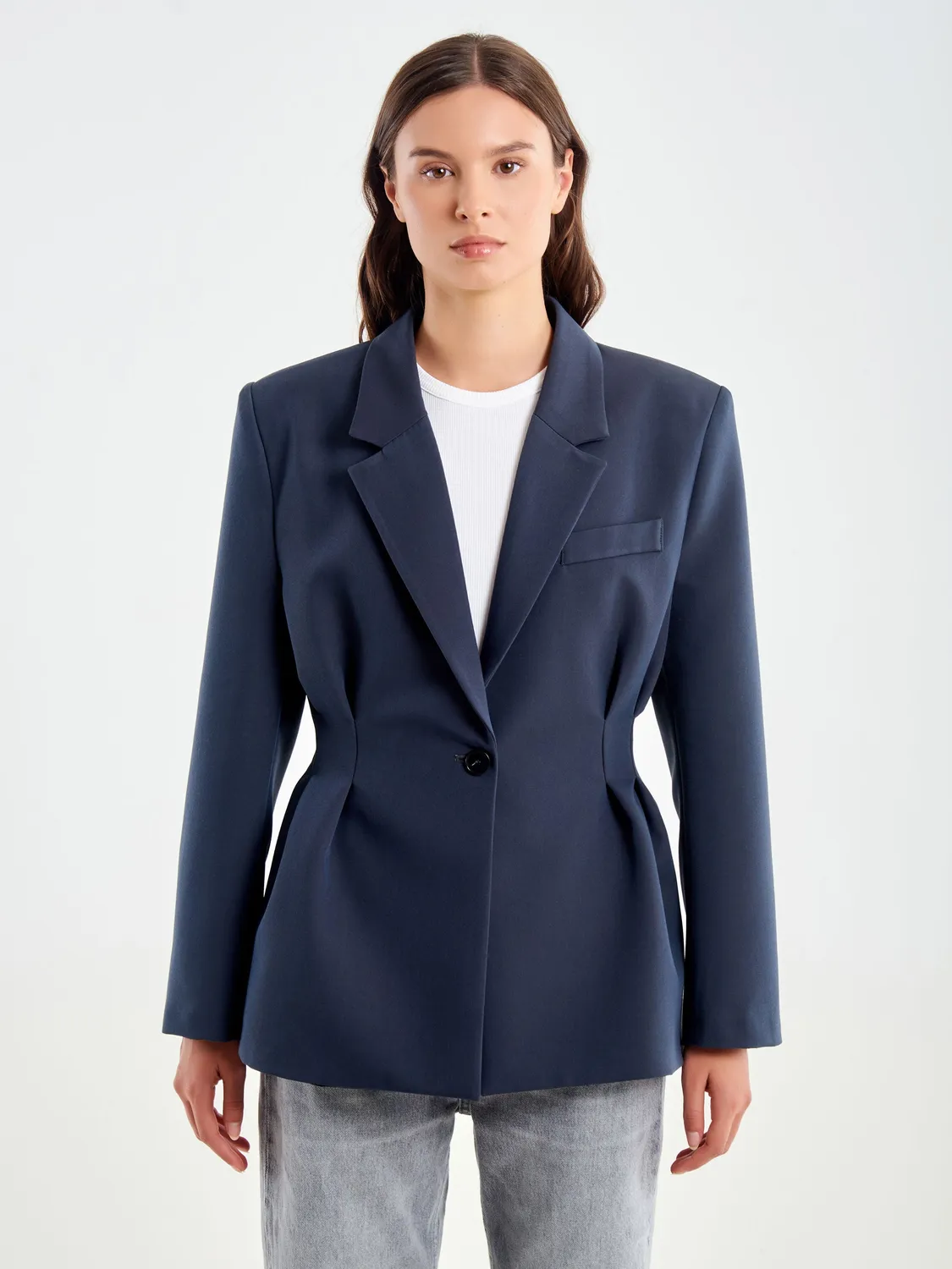 Vicolo blazer avvitato grigio antracite monopetto