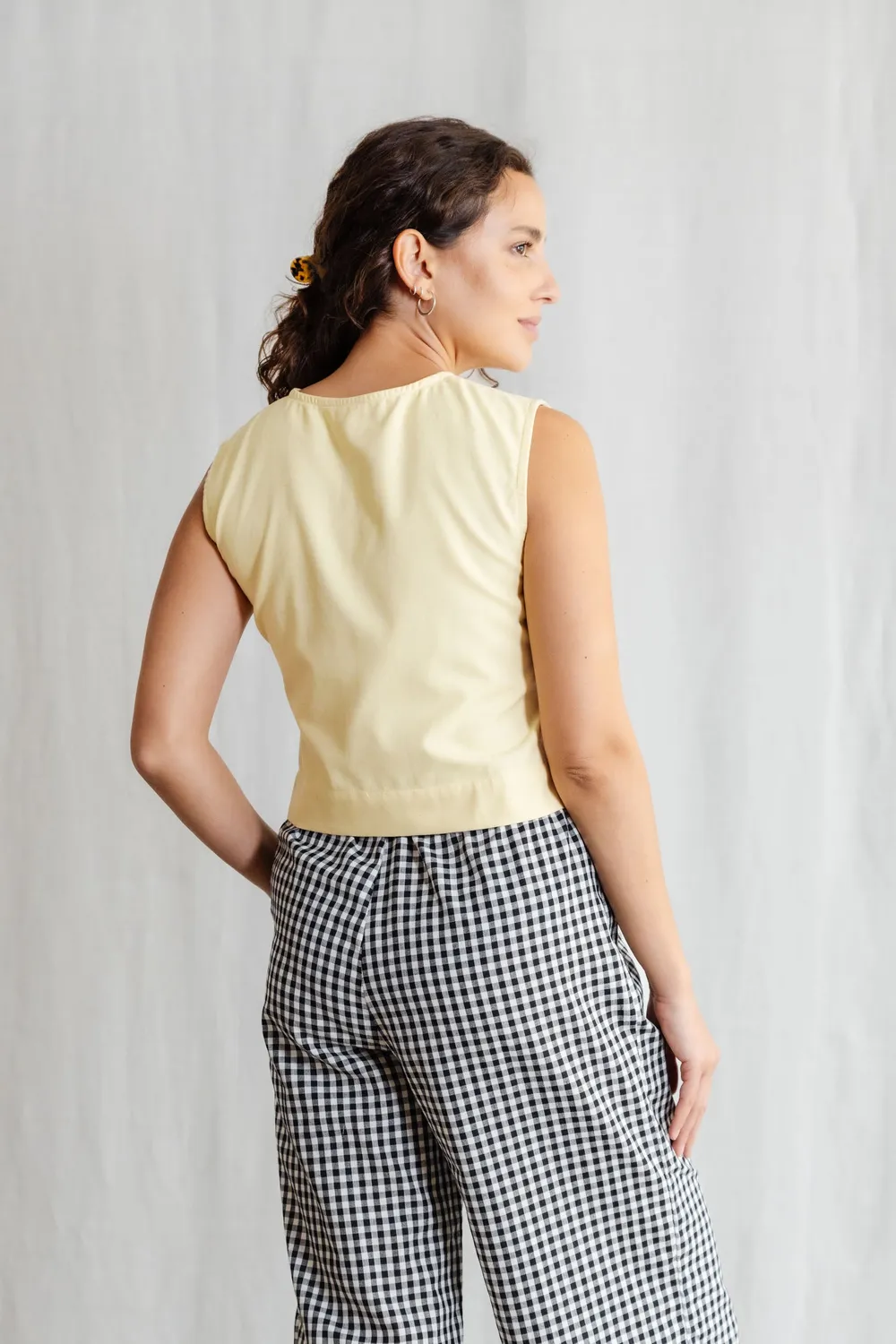 Jyoti Fair Works Diyan top cotone giallo limone