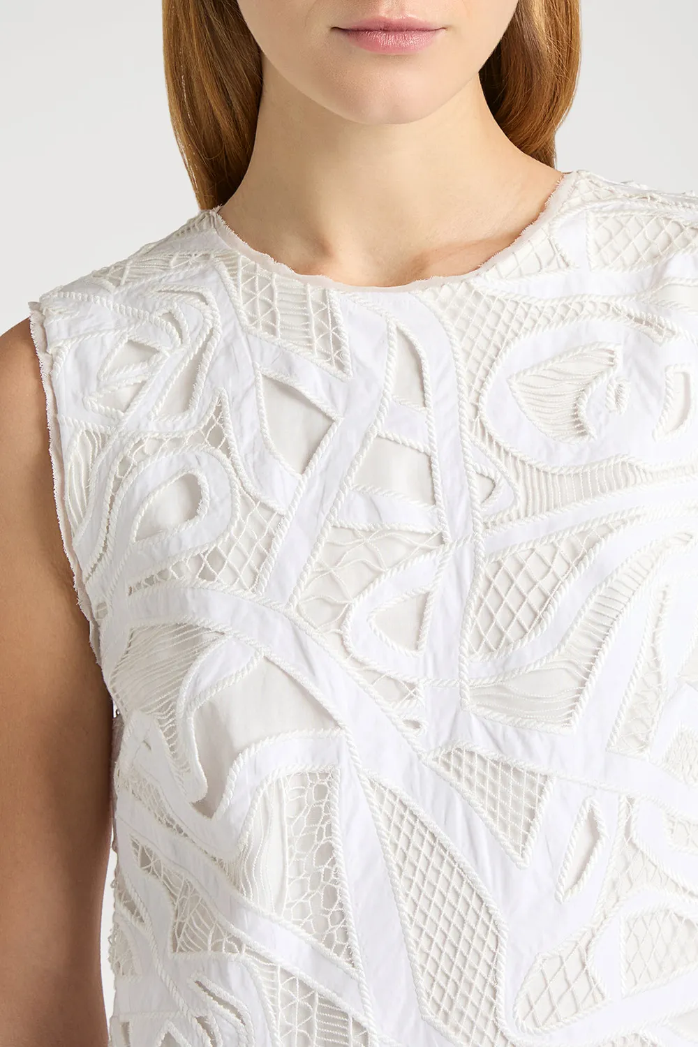 Ports 1961 Weaving Lace abito bianco pizzo estivo