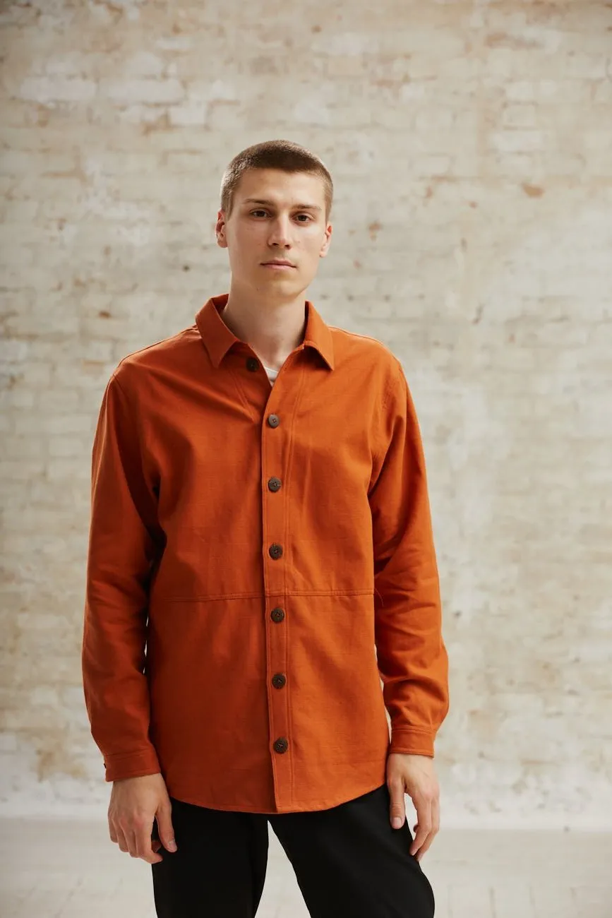 Jyoti Daladal camicia giacca cotone ruggine