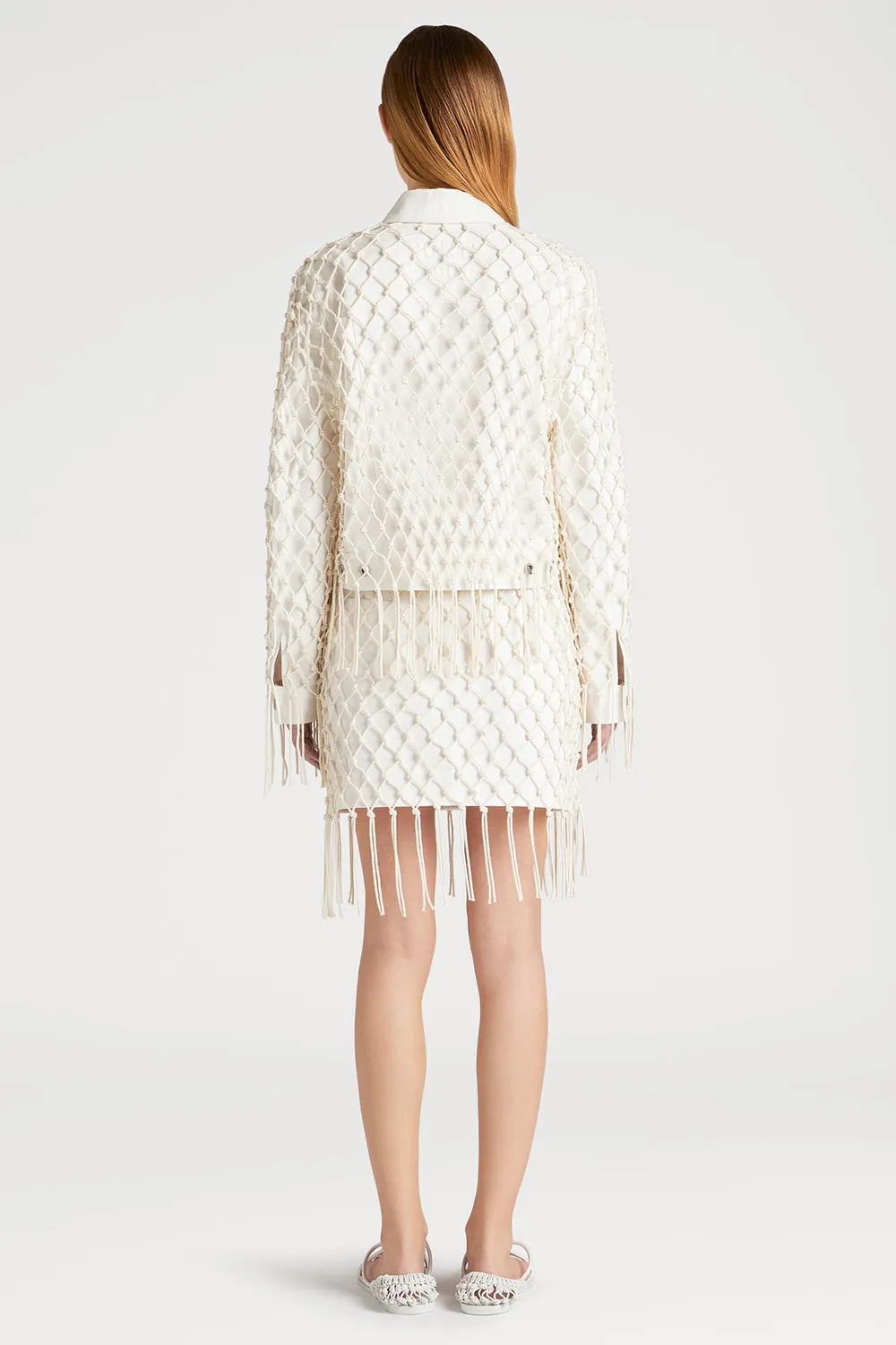 PORTS 1961 Weaving gonna denim bianca estiva