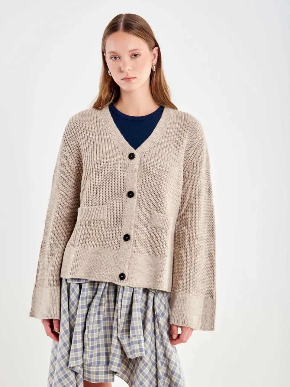 Vicolo Cardigan con Tasche beige taglia unica