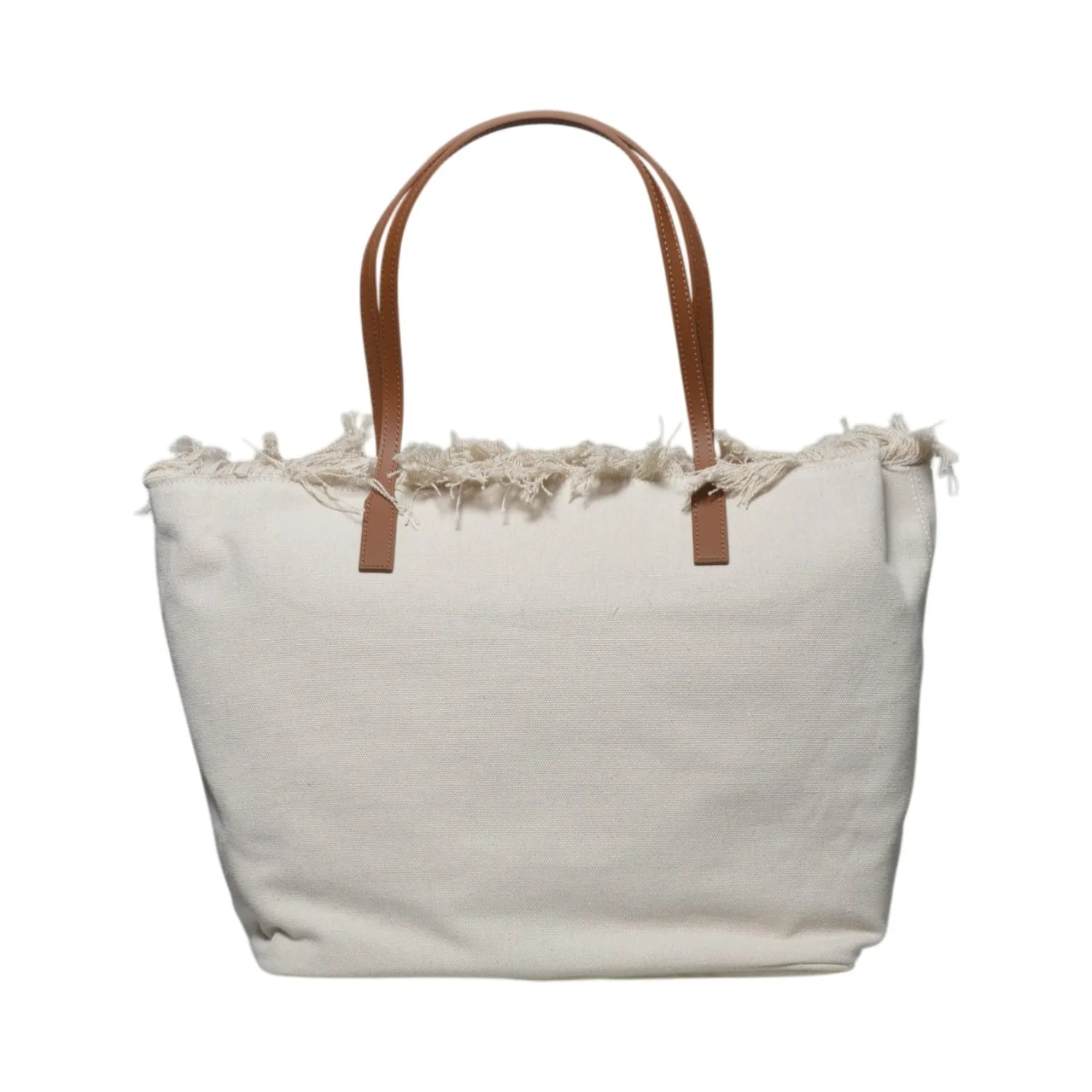 Saint Barth CBF0001 city bag fringe denim bianco UNI