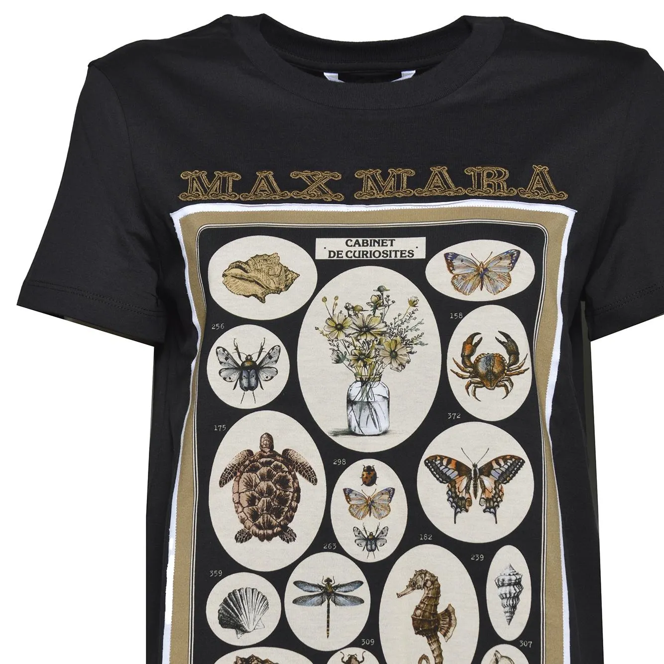 MaxMara Spadino t-shirt nero panna 100% cotone