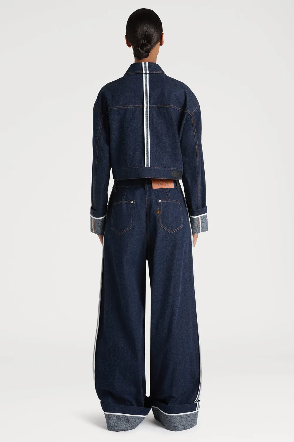 Ports 1961 PW225JJD03 giacca jeans blu logo