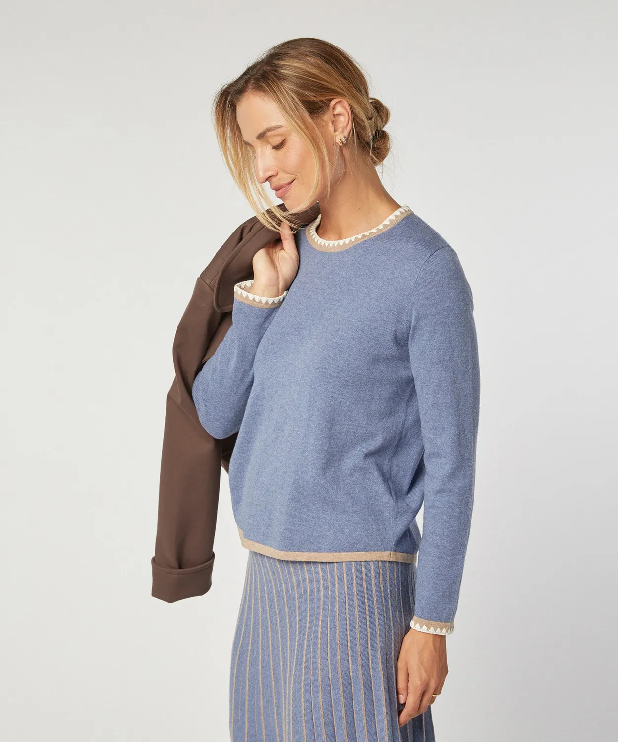 Rodier Maglione girocollo maglia maglione blu L