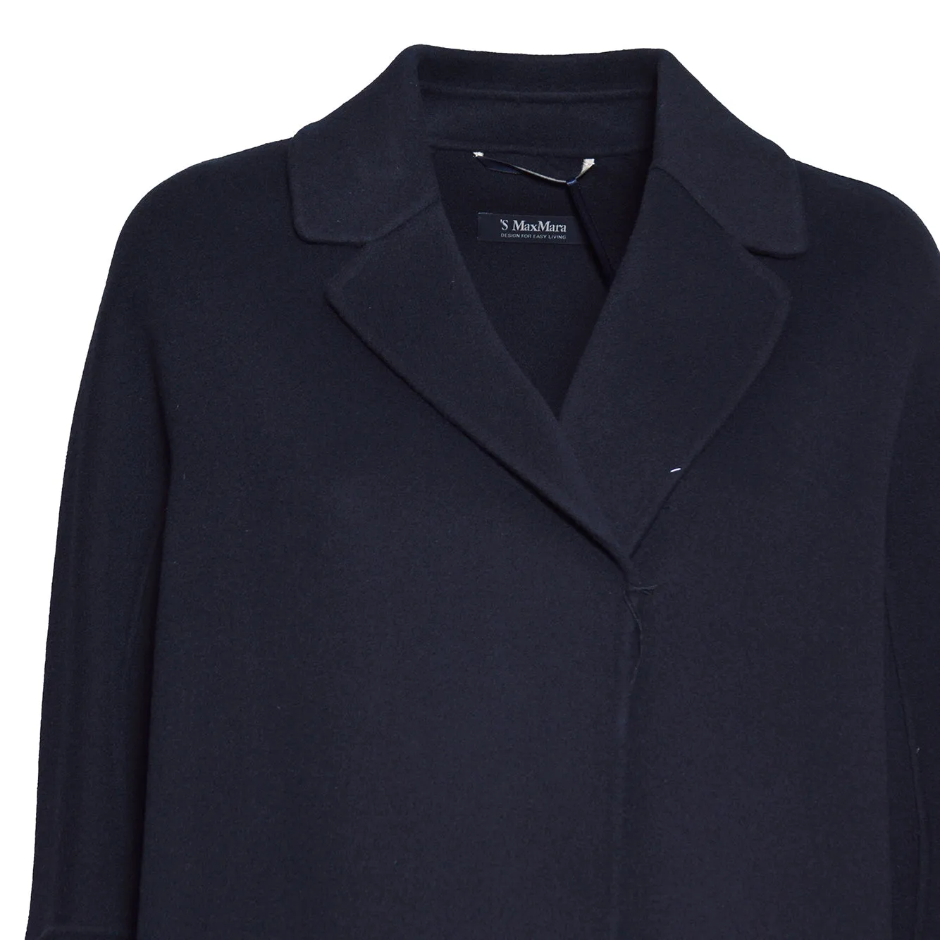 S Max Mara Arona cappotto lana blu notte