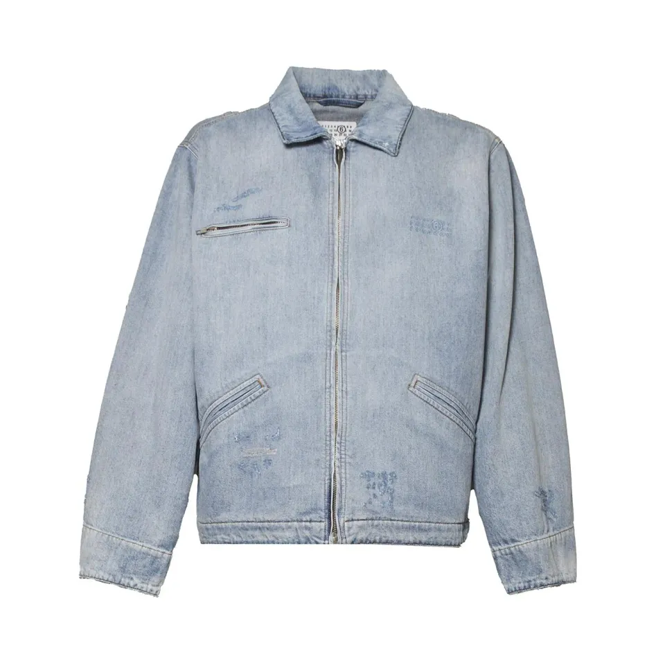 MM6 Maison Margiela SH0AM0082 M30055 Giubbotto Jeans Blu Cotone