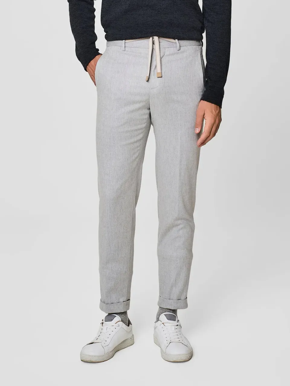 Paul Taylor Pantalone Cinque Tasche Flanella Grigio Chiaro