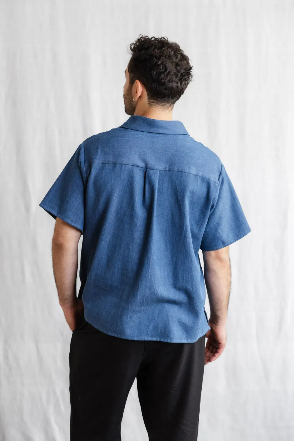Jyoti Nehani camicia denim cotone maniche corte