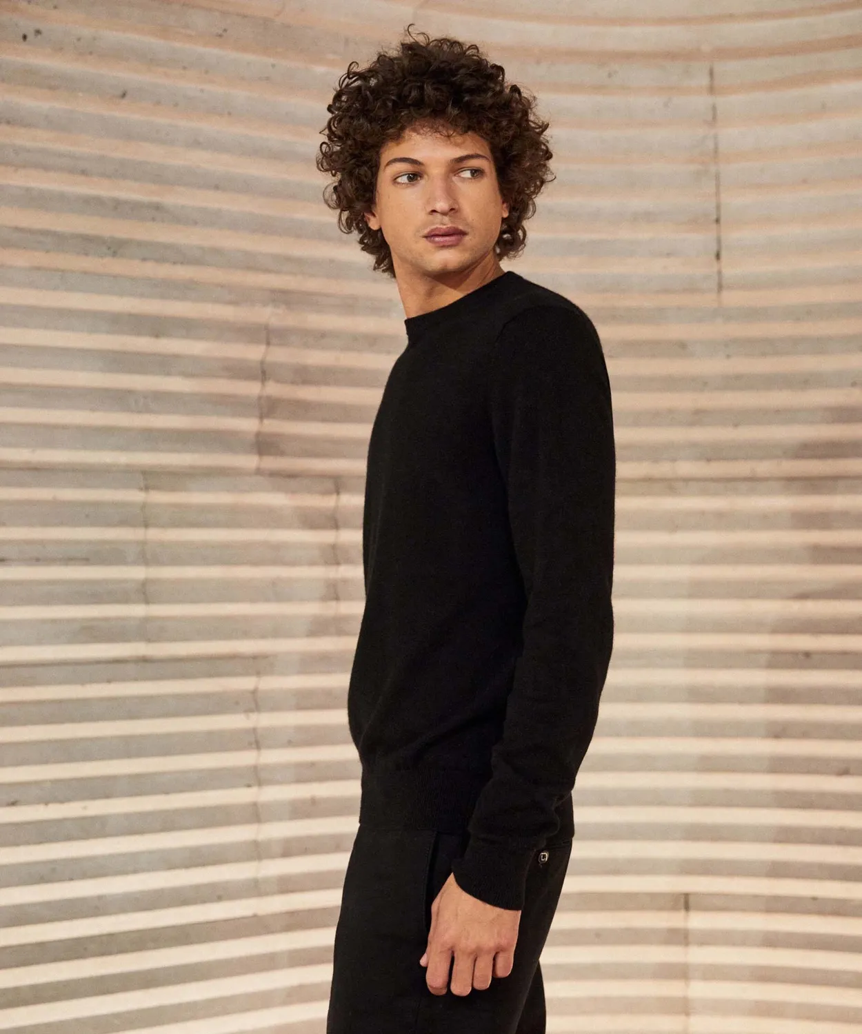Rodier Maglione cashmere uomo nero girocollo