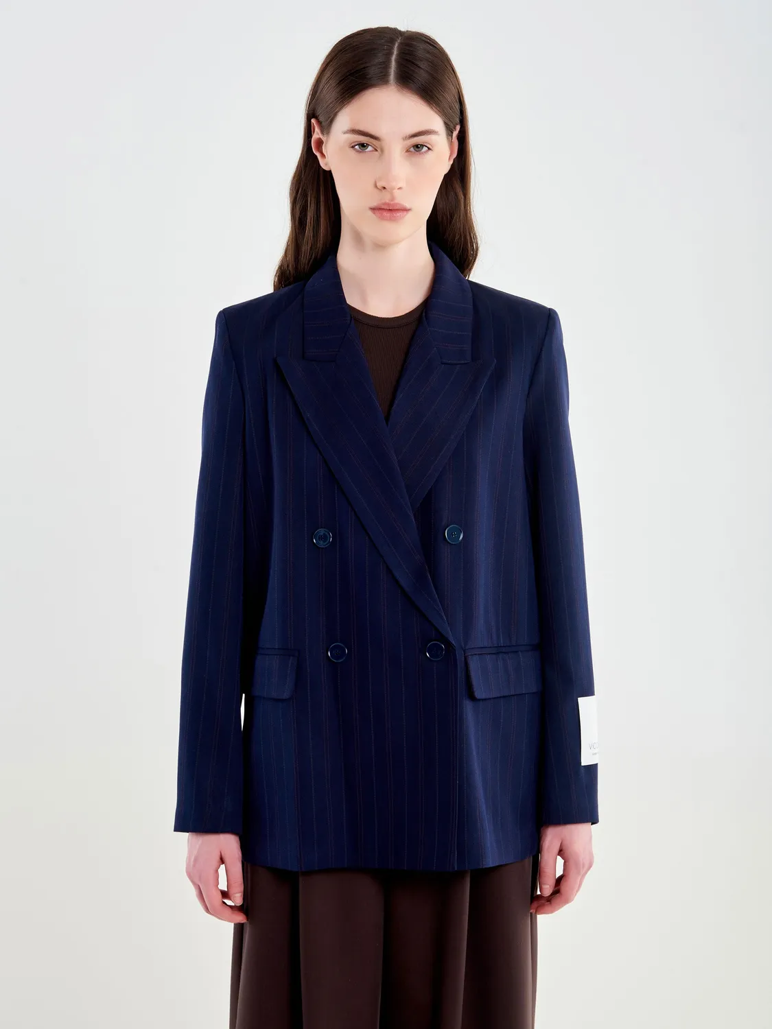 Vicolo Blazer Doppiopetto Gessato blazer blu taglie XS-L