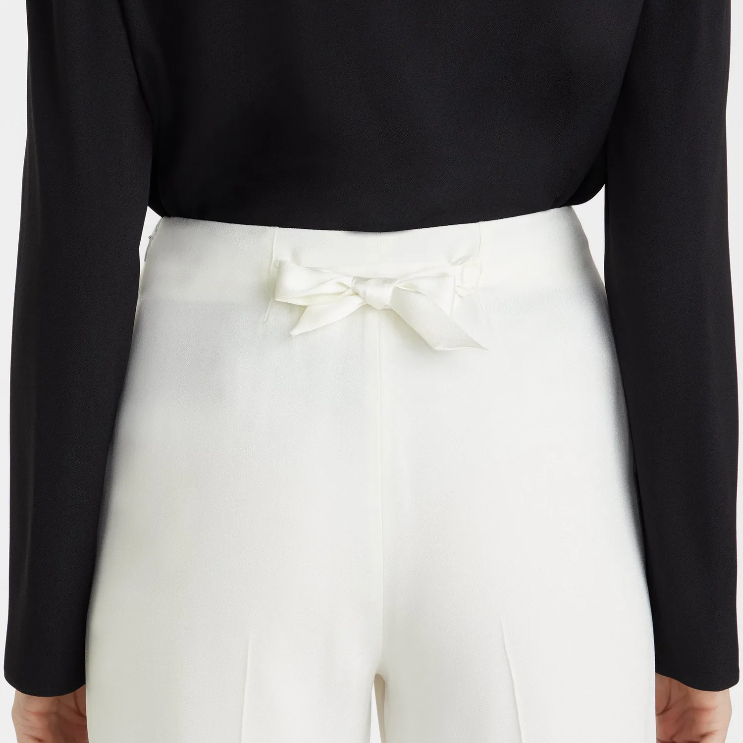 PORTS Pantaloni dritti vita alta bianchi viscosa