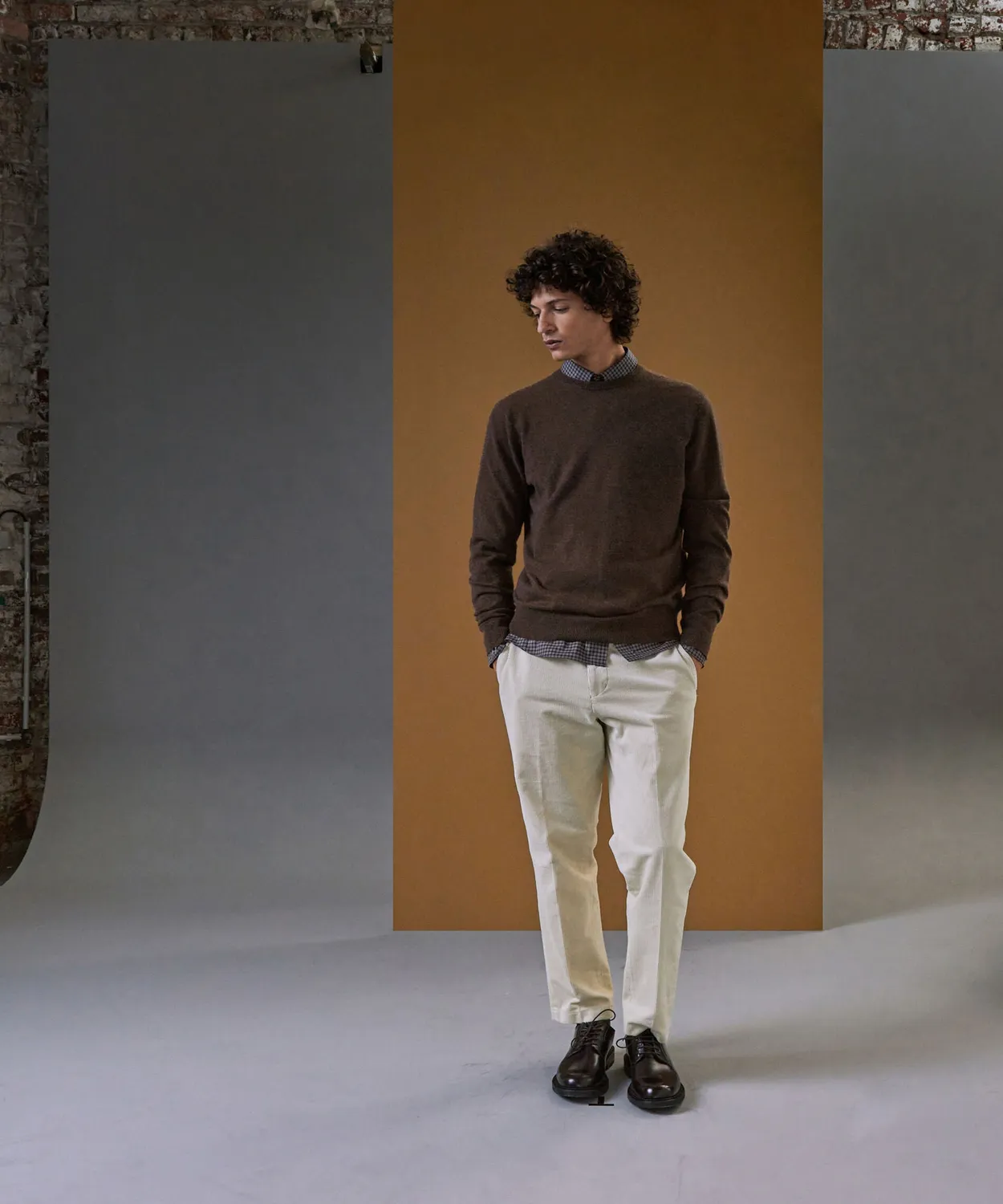 Rodier maglione girocollo uomo cashmere testa di moro