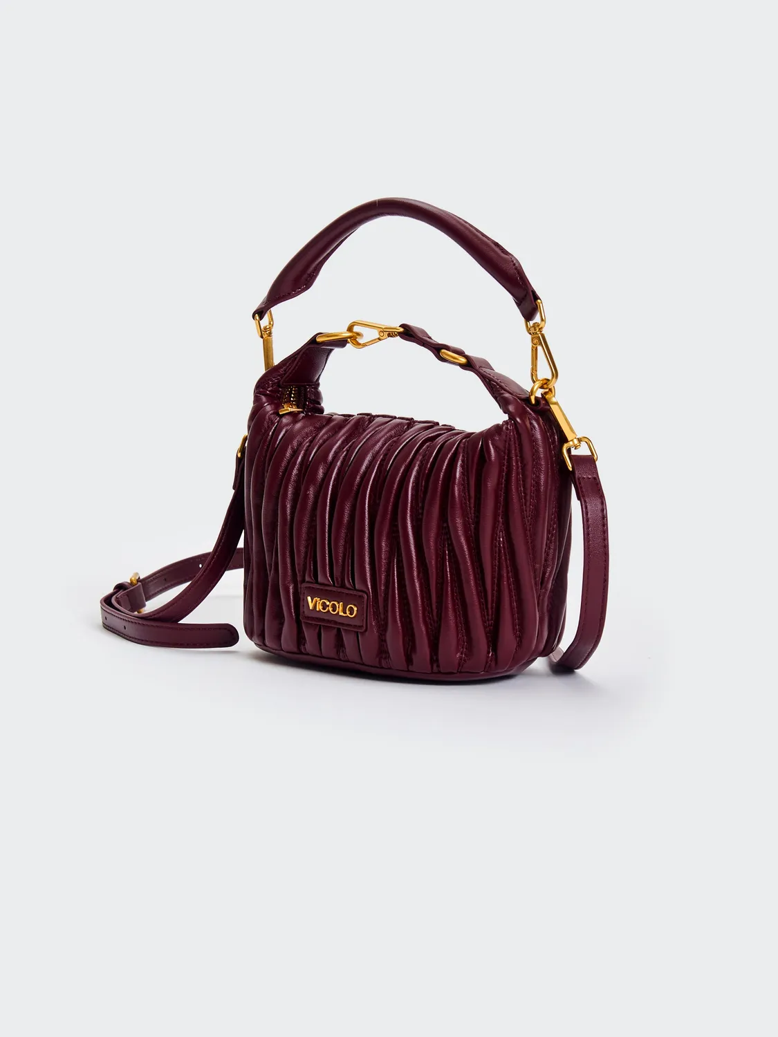 Vicolo Hook Puffy borsa a mano melanzana trapuntata