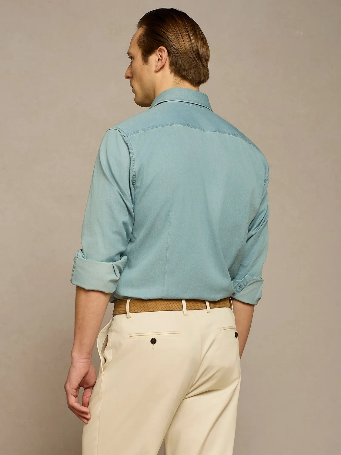 Paul Taylor camicia denim lavaggio stone uomo