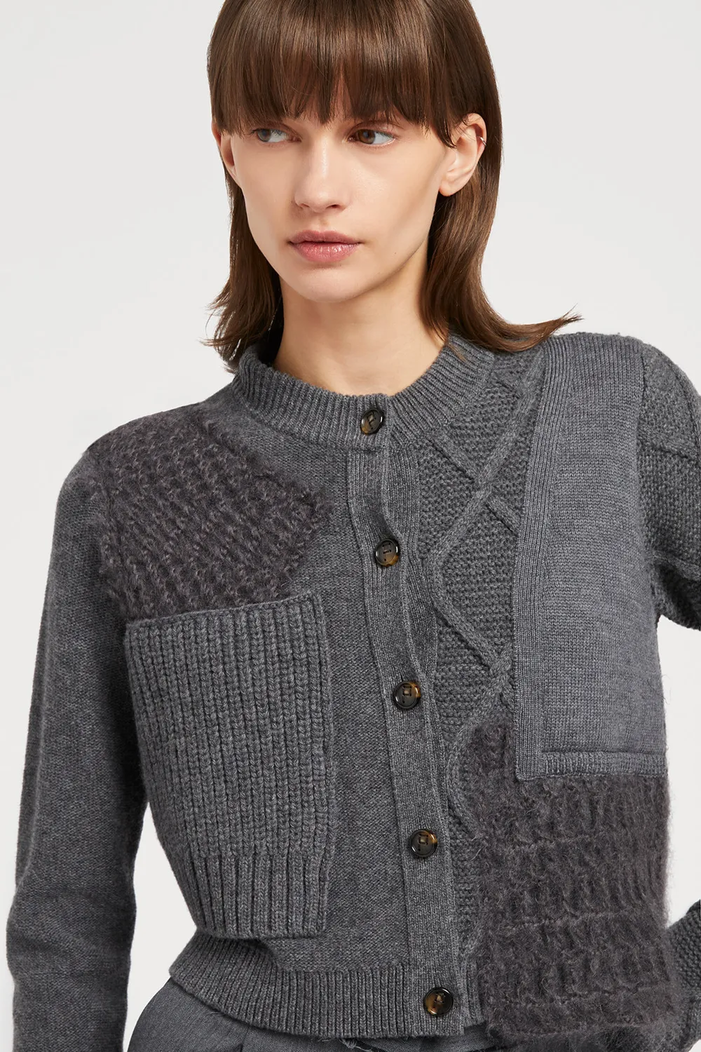 Ports 1961 maglia lana grigia smog mesh traforata