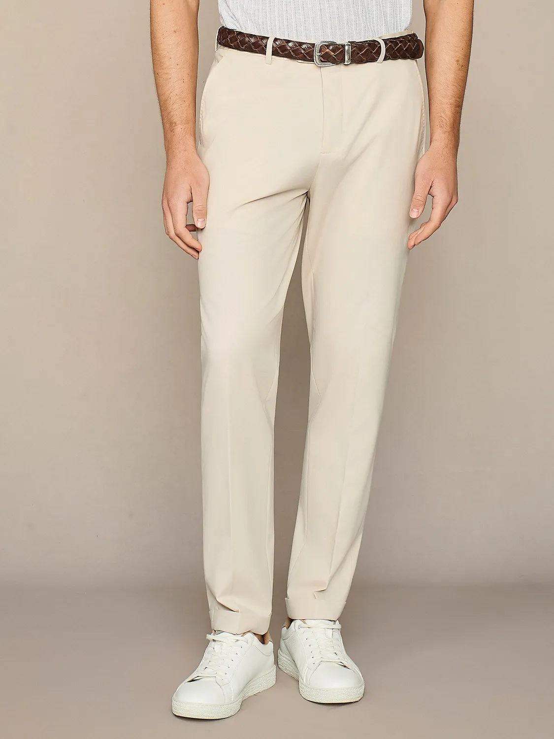 Paul Taylor Pantalone Jersey Tencel Burro