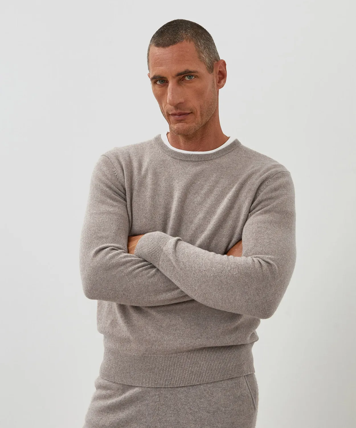 Rodier Maglia Girocollo Cashmere Beige Scuro Uomo Puro