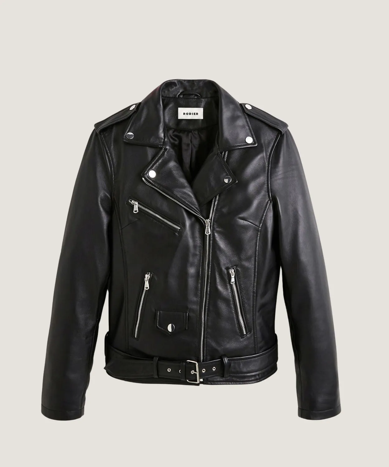 Rodier giacca perfetta pelle nera slim
