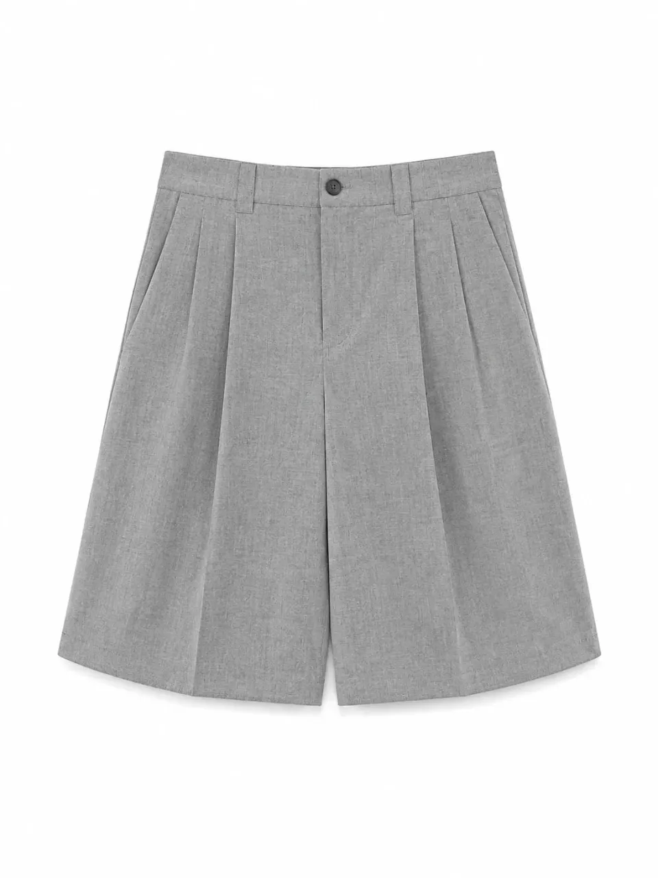 Vicolo Bermuda con Pieghe shorts grigio sotto ginocchio