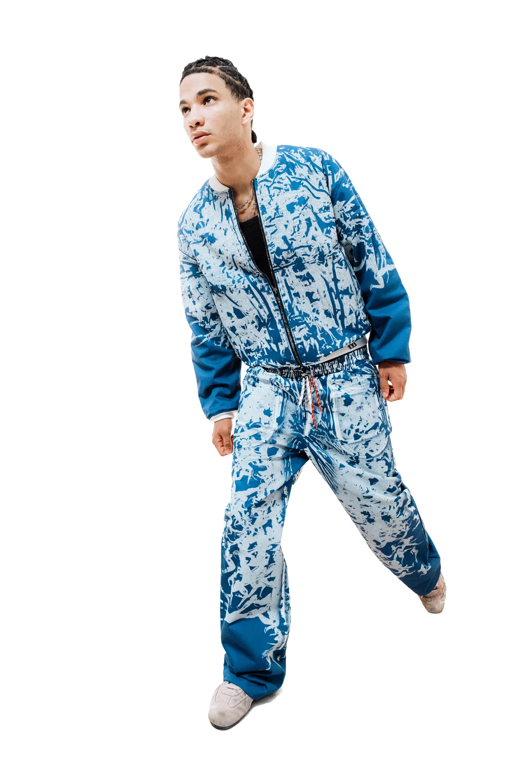 Marcello Pipitone Bomber Baby Blue giacca cotone azzurra