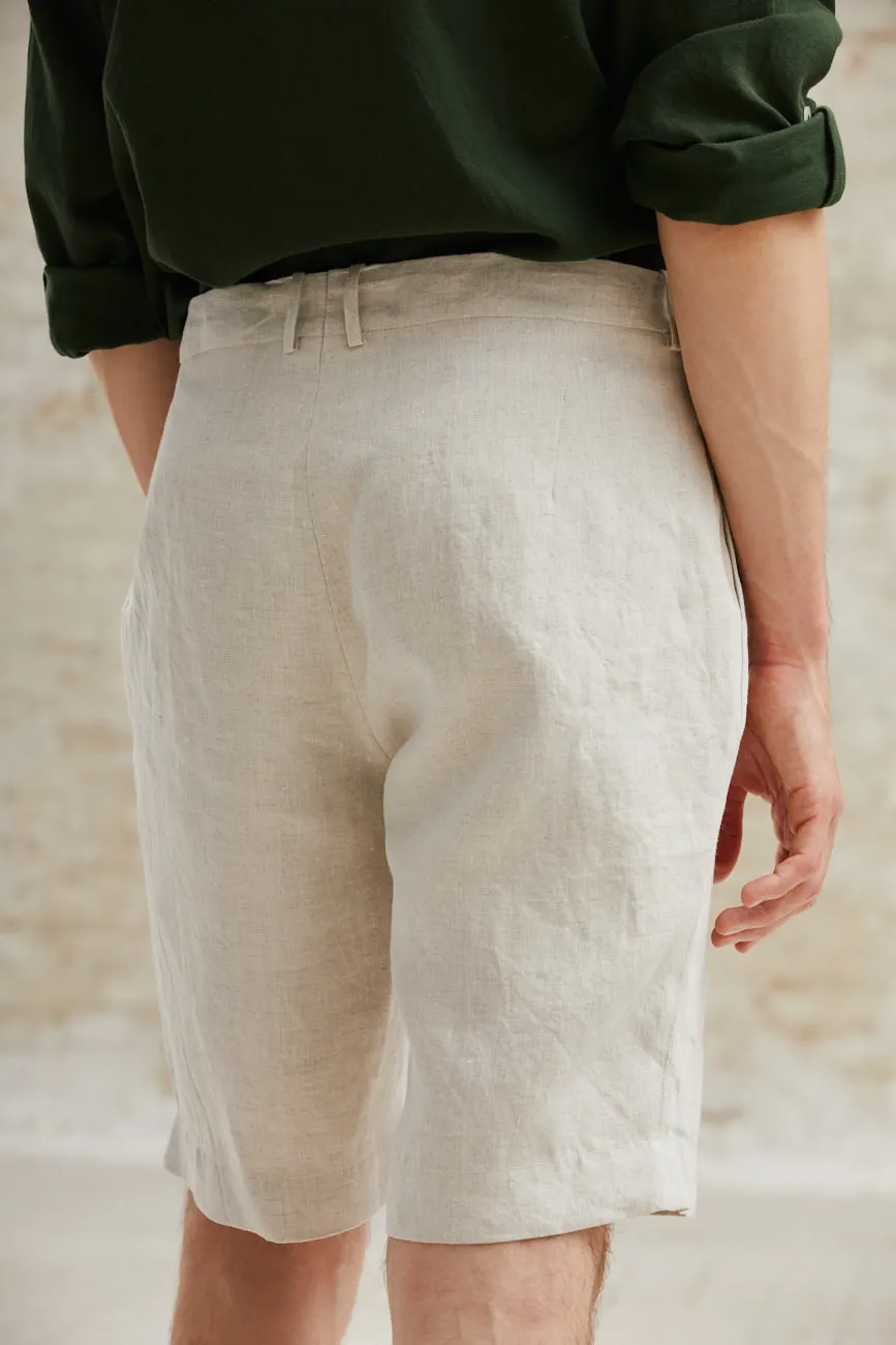 Jyoti Heet Greige pantaloncini corti greige in canapa
