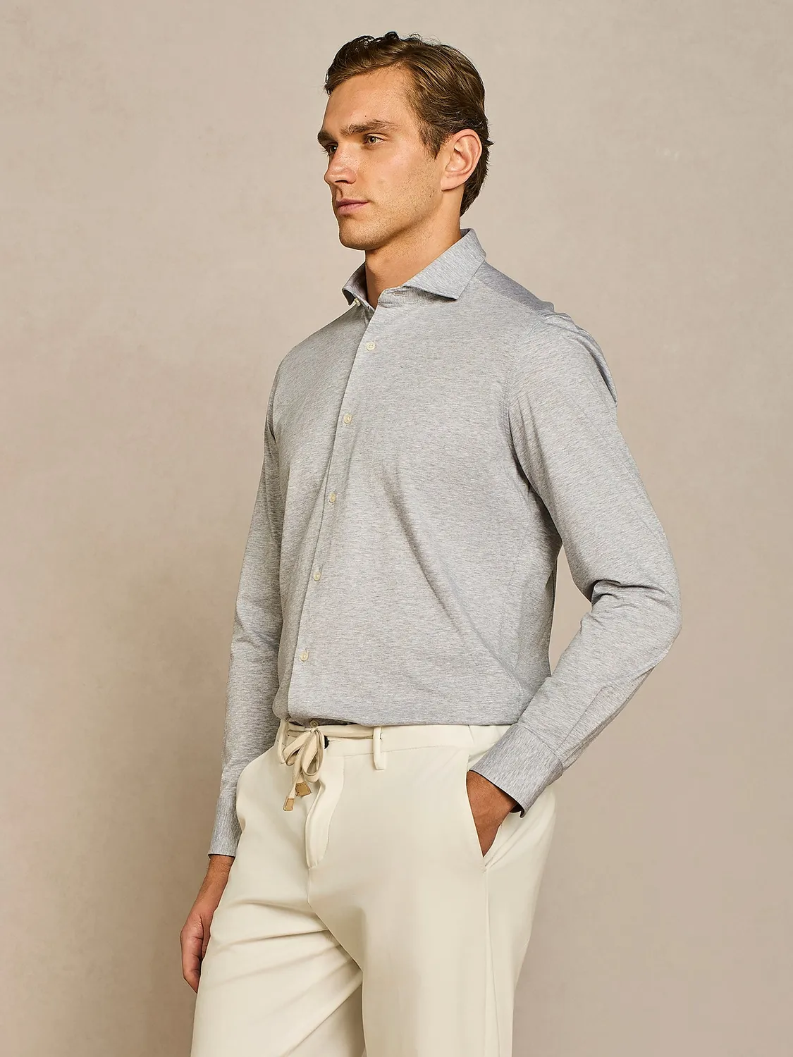 Paul Taylor Camicia Jersey Cotone Grigia