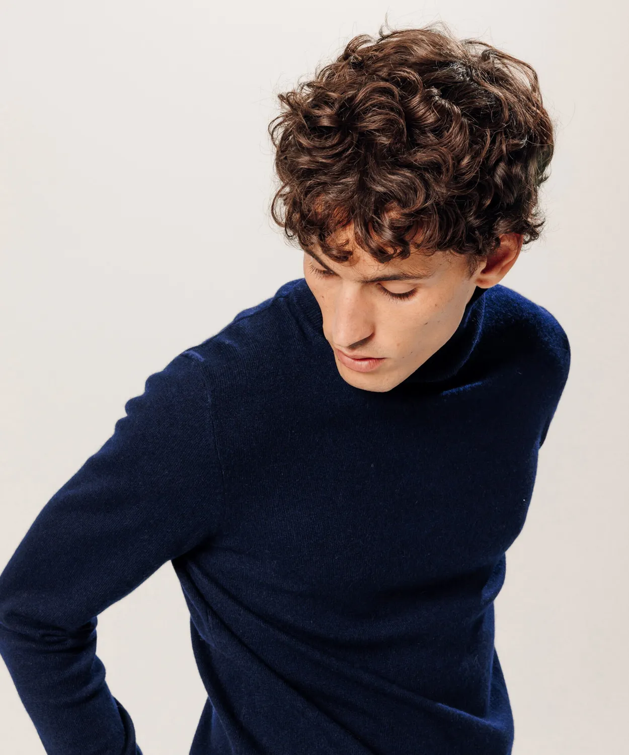 Rodier Dolcevita Uomo Cashmere Blu Notte Maglione 2 Fili