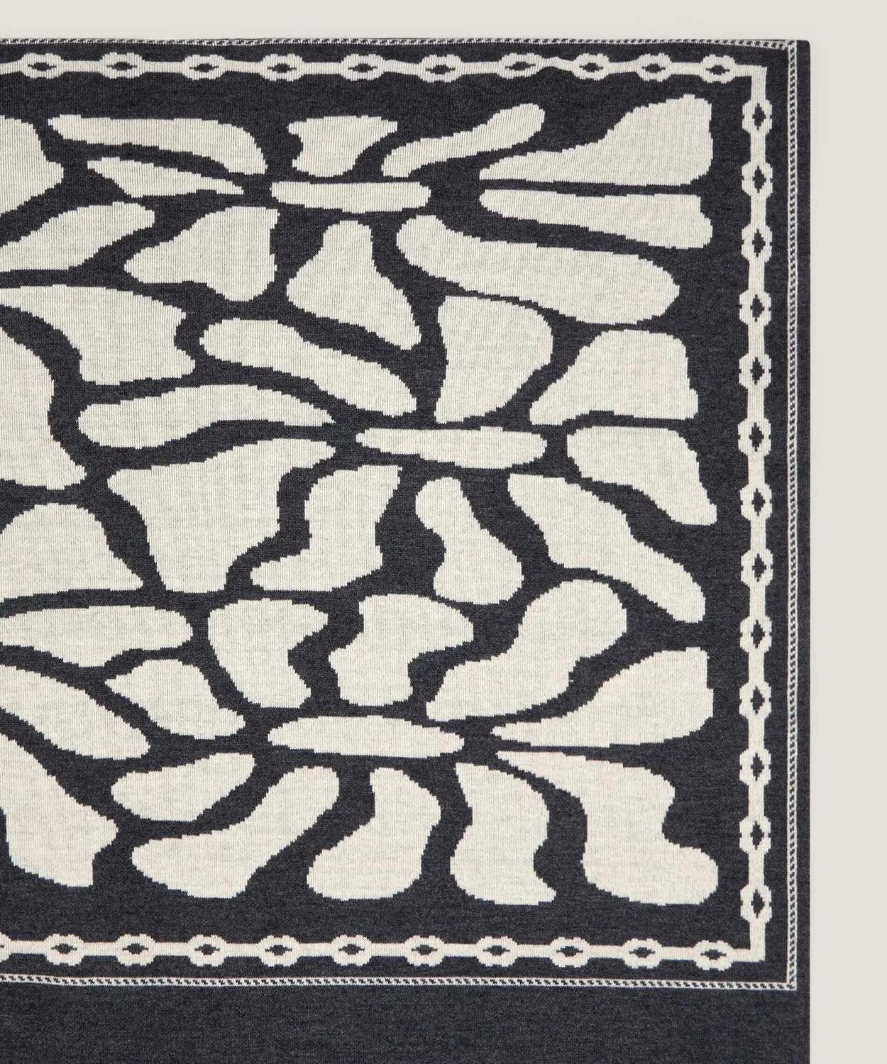 Rodier Stola Jacquard Grigio Scuro Sciarpa Taglia Unica